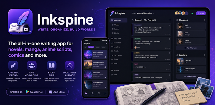 Inkspine Google Play feature graphic